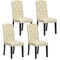 Set Of 4 Beige Tufted Dining Chair Upholstered W/ Nailhead Trim And Rubber Wooden Legs